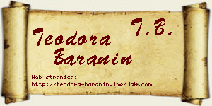 Teodora Baranin vizit kartica